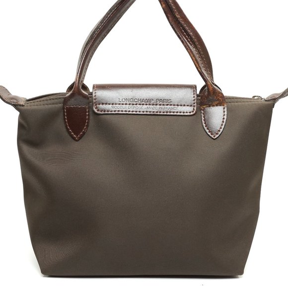 Auth Long Champ Hand Bag Brown Nylon #7064L44 - Picture 3 of 12